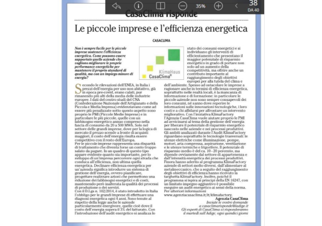 Le piccole imprese e l'efficienza energetica