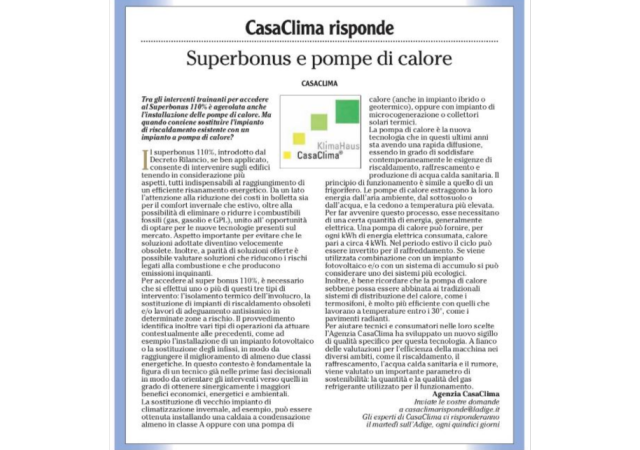 Superbonus e pompe di calore