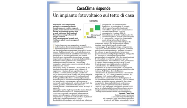 Un impianto fotovoltaico sul tetto di casa