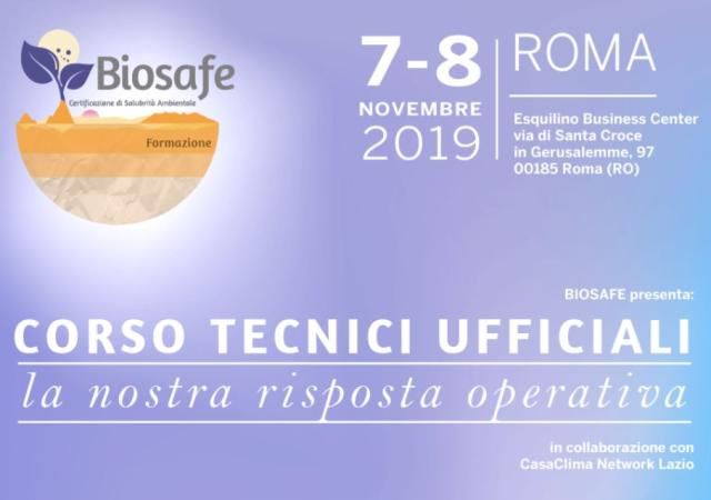 7 e 8 novembre: Corso Biosafe tecnici ufficiali - la nostra risposta operativa