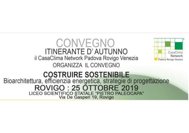 Convegno "Costruire Sostenibile", 25 ottobre a Rovigo